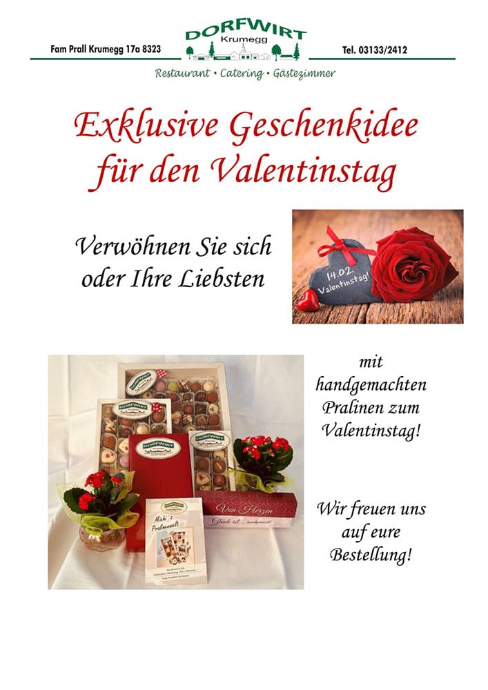 Valentinstag Pralinen schenken in Graz Umgebung